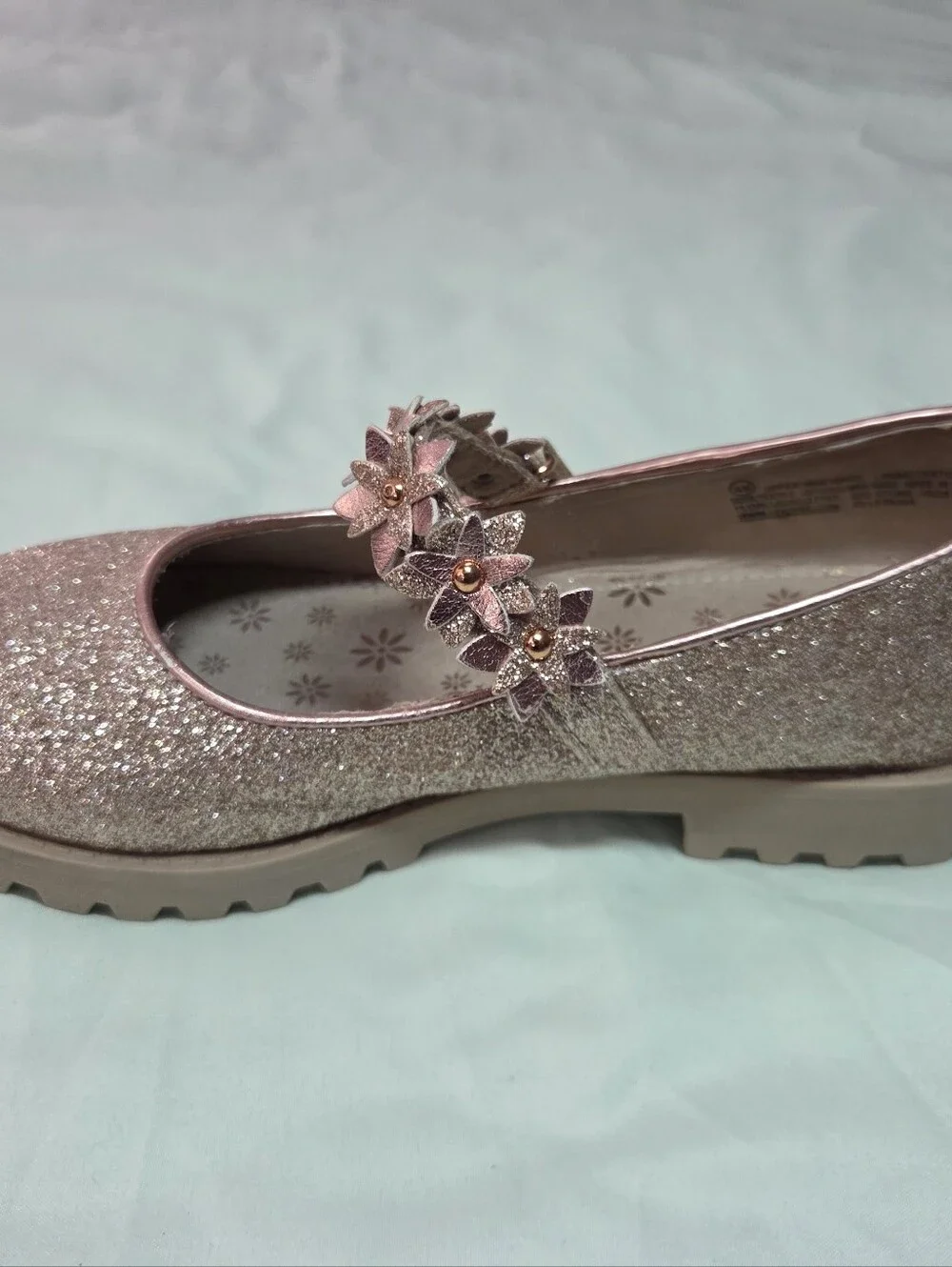 Self Steem Girls Sparkle Style Mary Jane Shoes in Rose Gold Size 4